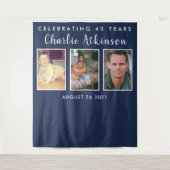 Achtergrondbanner met fotocollage voor 40e verjaar wandkleed (Voorkant)
