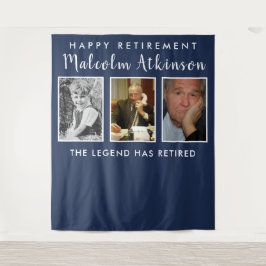 Achtergrondbanner met fotocollage voor pensionerin wandkleed