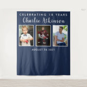 Achtergrondbanner voor 18e verjaardag fotocollage wandkleed (Voorkant)