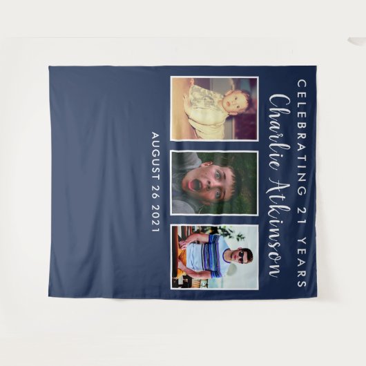 Achtergrondbanner voor fotocollage voor 21e verjaa wandkleed (Voorkant (horizontaal))