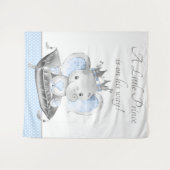 Achtergrondbanner voor Olifant Prins Baby Shower Wandkleed (Voorkant (horizontaal))