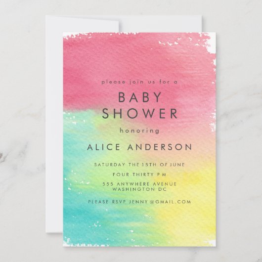 Achtergrondbedprintkaarten voor regenboogWaterverf Kaart (Voorkant)