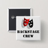 Achtergrondbemanning en maskercode vierkante button 5,1 cm (Voorkant /achterkant)