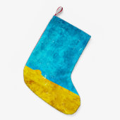 Achtergrondblauwe gele kunst kleine kerstsok (Voorkant (Hangend))
