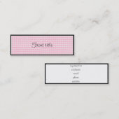 Achtergrondconfiguratie roze controlebord Sjabloon Mini Visitekaartje (Voorkant / Achterkant)