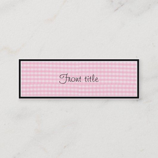 Achtergrondconfiguratie roze controlebord Sjabloon Mini Visitekaartje (Voorkant)