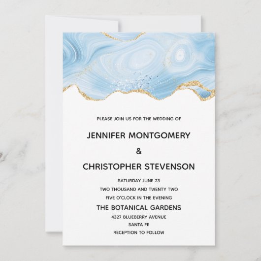 Achtergrondconventies met Elegant Blue en Gold Aga Kaart (Voorkant)