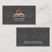 Achtergronddocent Apple & Book Chalkboard Visitekaartje (Voorkant / Achterkant)
