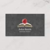 Achtergronddocent Apple & Book Chalkboard Visitekaartje (Voorkant)