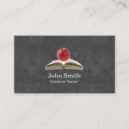 Achtergronddocent Apple & Book Chalkboard Visitekaartje