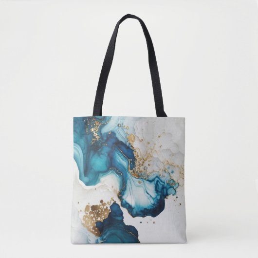 Achtergronden blauwe en goudalcohol tote bag (Voorkant)