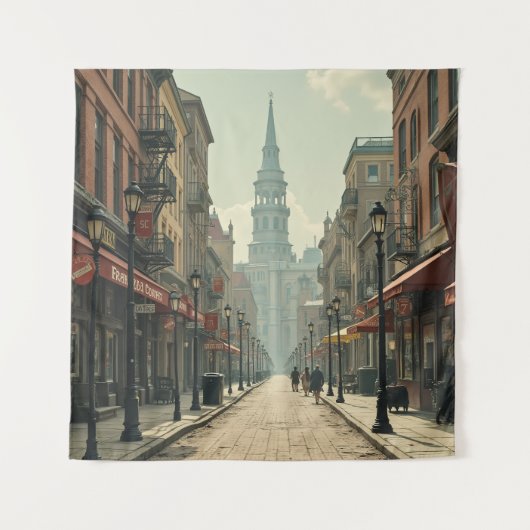Achtergronden ( geïnspireerde stadscène) wandkleed (Voorkant)