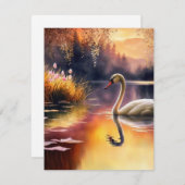 Achtergronden van het prachtige Swan-meer Feestdagenkaart (Voorkant / Achterkant)