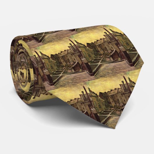 Achtergronden van oude huizen door Vincent van Gog Stropdas (Opgerold)