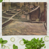 Achtergronden van oude huizen door Vincent van Gog Theedoek (Gevouwen)