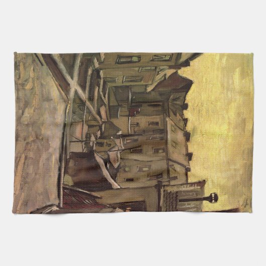 Achtergronden van oude huizen door Vincent van Gog Theedoek (Horizontaal)