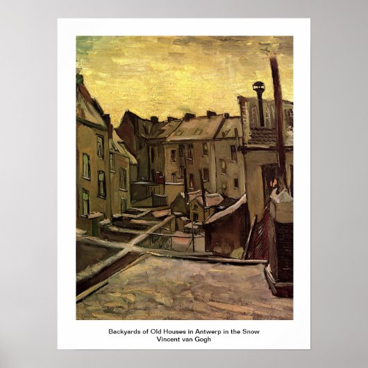 Achtergronden van oude huizen in Antwerpen in de s Poster (Voorkant)