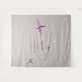 Achtergrondfoto van Origami Paper Crane Weddenscha Wandkleed (Voorkant (horizontaal))