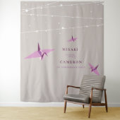 Achtergrondfoto van Origami Paper Crane Weddenscha Wandkleed (In situ)