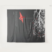 Achtergrondfoto van Origami Paper Crane Weddenscha Wandkleed (Voorkant (horizontaal))