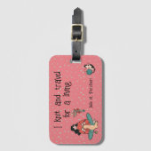 Achtergrondgaren voor meisjeskniproze stip bagagelabel (Voorkant (verticaal))