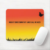 Achtergrondgeel, als het erop neerkomt, lov... muismat (Met muis)