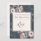 Achtergrondhuwelijk Elegant grijze crème Floral Na Save The Date (Achterkant)