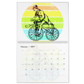 Achtergrondillustraties van fietsen Retro Kalender (Feb 2027)