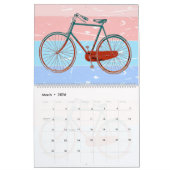 Achtergrondillustraties van fietsen Retro Kalender (Mar 2026)
