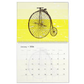 Achtergrondillustraties van fietsen Retro Kalender (Jan 2026)