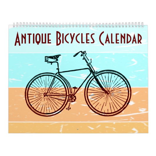 Achtergrondillustraties van fietsen Retro Kalender (Hoes)