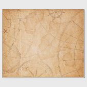 Achtergrondkaart van de schatten van de oude pirat cadeaupapier (Vlak)