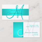 Achtergrondkleur Aqua Blue/DIY Visitekaartje (Voorkant / Achterkant)