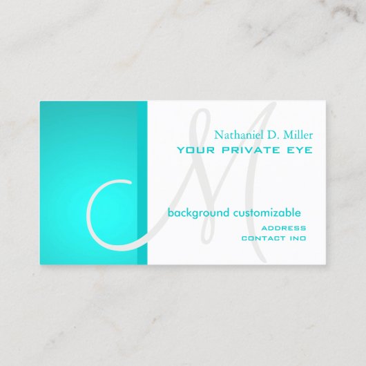 Achtergrondkleur Aqua Blue/DIY Visitekaartje (Achterkant)