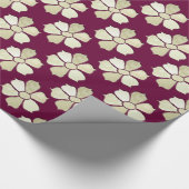  achtergrondkleur - Ivory Fabric Flowers Cadeaupapier (Hoek)