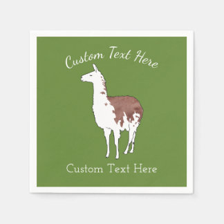 Achtergrondkleur met hand getekende Llama U-Pick Servet