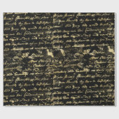  achtergrondkleur van de oude Gold Handwriting Cadeaupapier (Vlak)