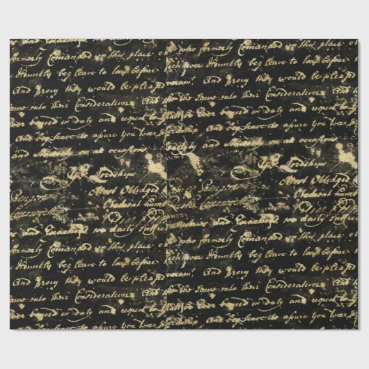  achtergrondkleur van de oude Gold Handwriting Cadeaupapier (Vlak)