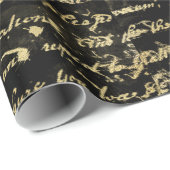  achtergrondkleur van de oude Gold Handwriting Cadeaupapier (Rol Hoek)