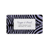 Achtergrondkleur van lavender Zebra Etiket (Voorkant)