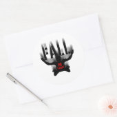 Achtergrondkleur voor Herfst in Liefde Ronde Sticker (Envelop)