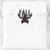 Achtergrondkleur voor Herfst in Liefde Ronde Sticker (Tas)