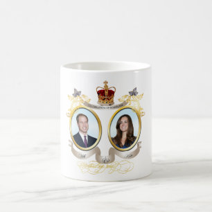 achtergrondkleur voor zelfgemaakte Will en Kate Koffiemok