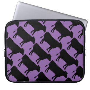 Achtergrondkleur zwarte Koe wijzigen Laptop Sleeve