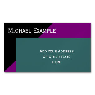 Achtergrondkleurblokkering - paars en oceaangroen visitekaartje magneet