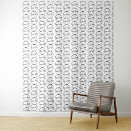 Achtergrondlogo op maat voor kleine bedrijven wandkleed