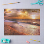 Achtergrondontkoppeling van de oceaanzonsondergang tissuepapier (Craft)