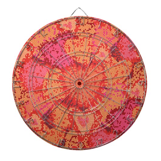 Achtergrondontwerp van de kleurrijke mozaïekharten dartbord (Voorkant)