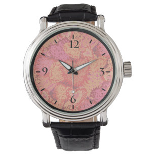 Achtergrondontwerp van de kleurrijke mozaïekharten horloge