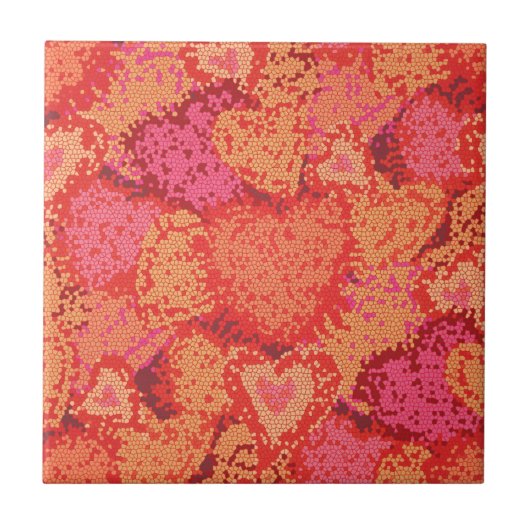 Achtergrondontwerp van de kleurrijke mozaïekharten tegeltje (Voorkant)